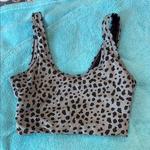 Balance Athletica Leopard Print Bra - Black and Gray